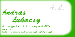 andras lukacsy business card